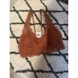 Harlee lace Halter bralette medium burnt orange Boho Intimates NWT